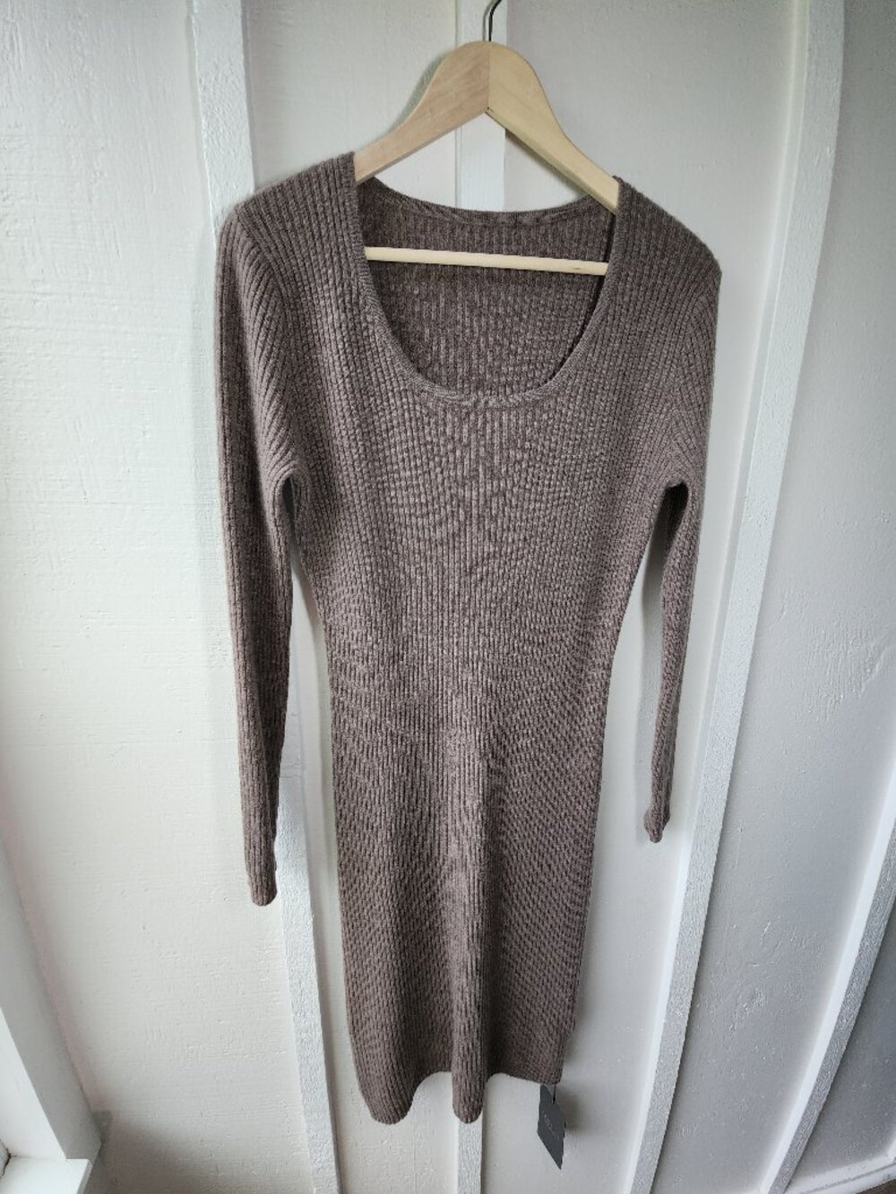 FIBFLX 100% Merino Wool Long Sleeve Midi Sweater Dress Size Large